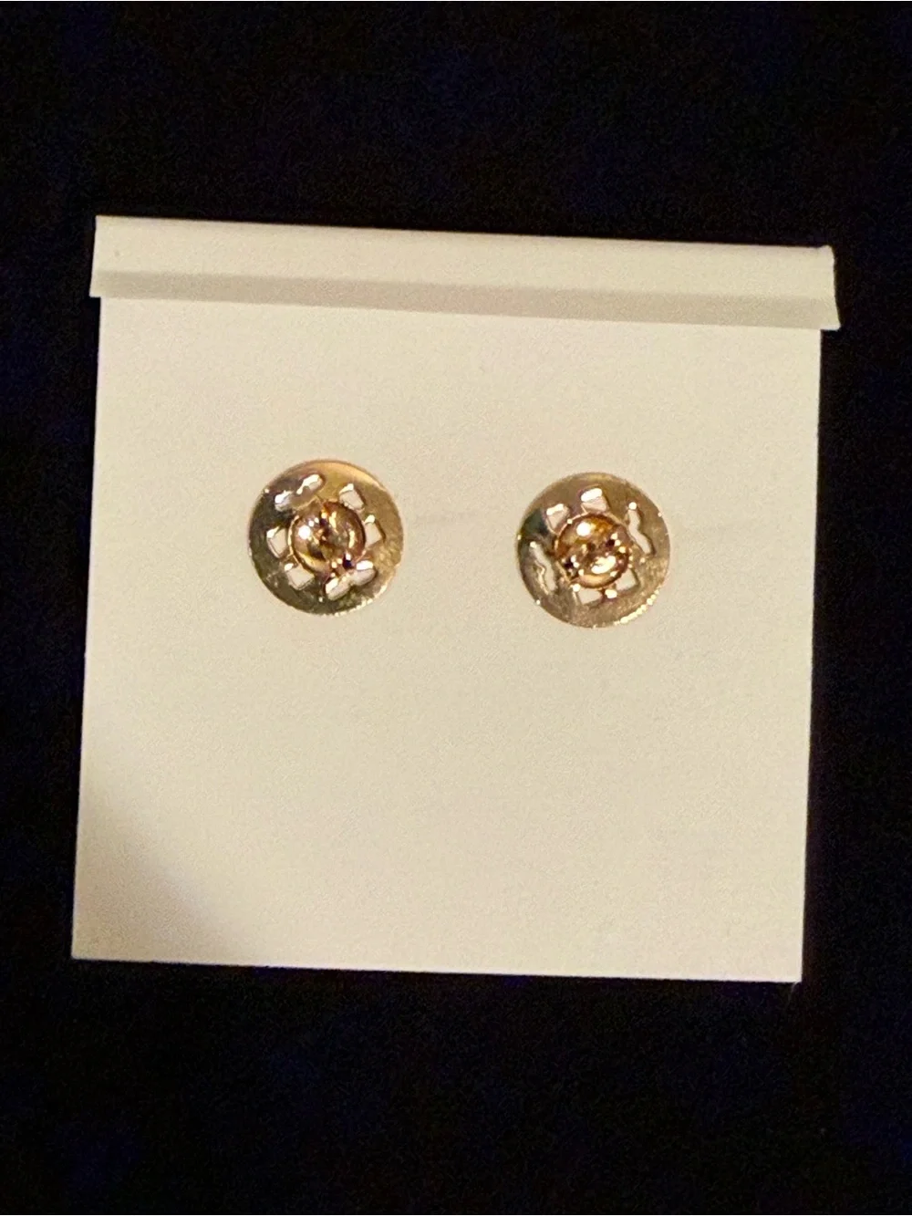 Tory Burch Gold Logo Dome Earrings (Studs)